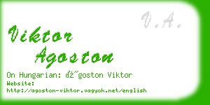 viktor agoston business card